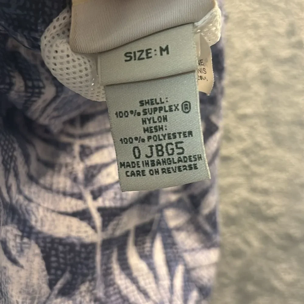L.L. Bean Blue Tropical Lined Swim Shorts Pockets Size Medium